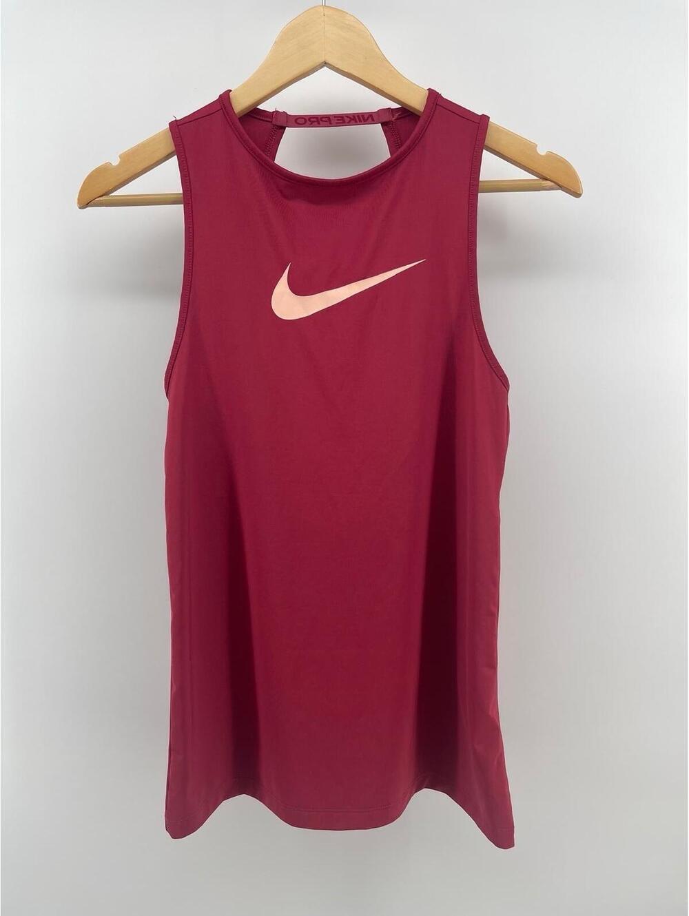Nike Pro Tank Top Womens XS Extra Small Sangria Red Sleeveless Open Back Dri Fit